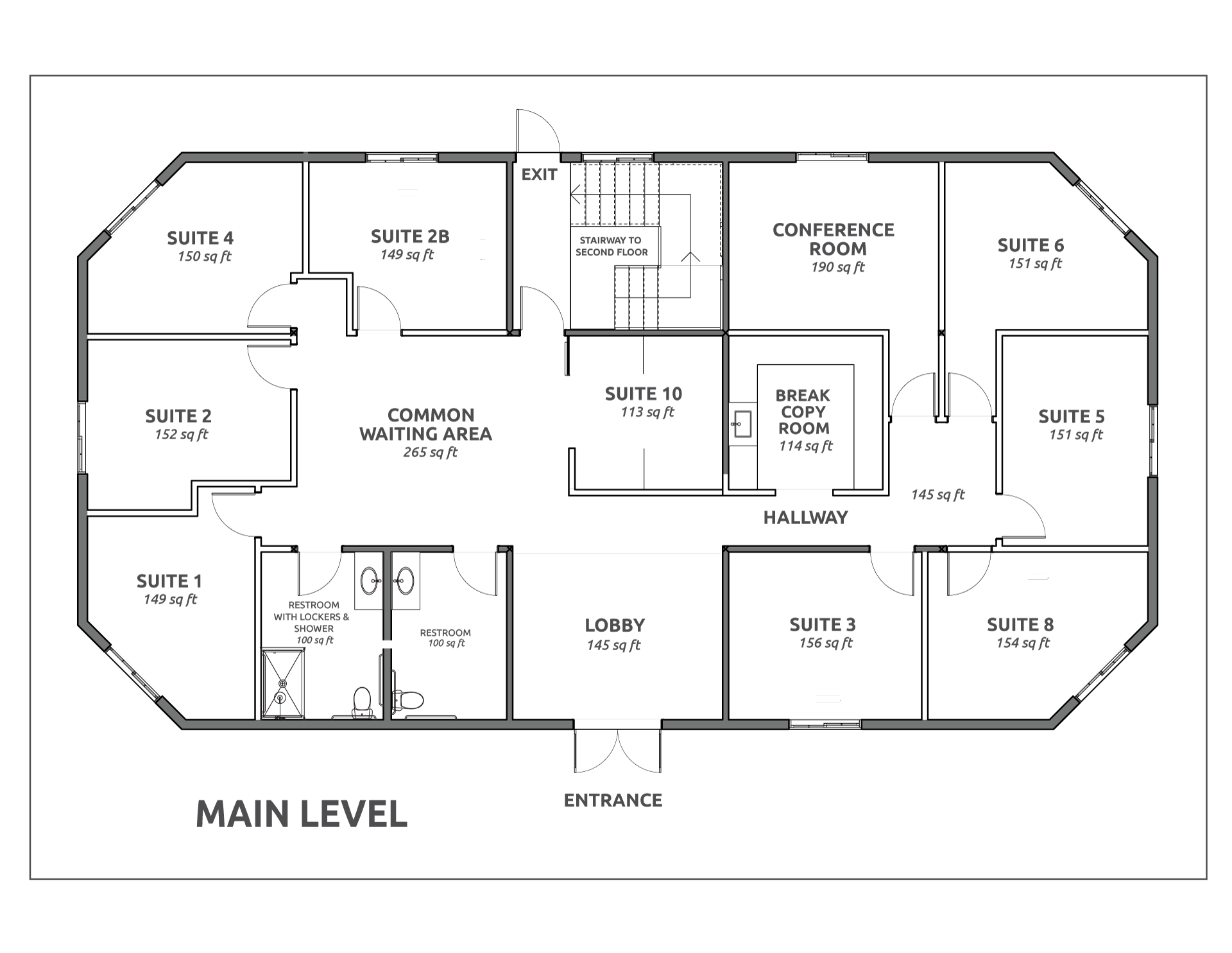 Floorplans - Main Level The Prospect Executive Suites | Floorplans - Main Level